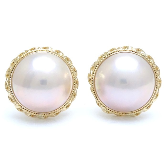 マベパール イヤリング 真珠 K18YG イエローゴールド/28193【中古】