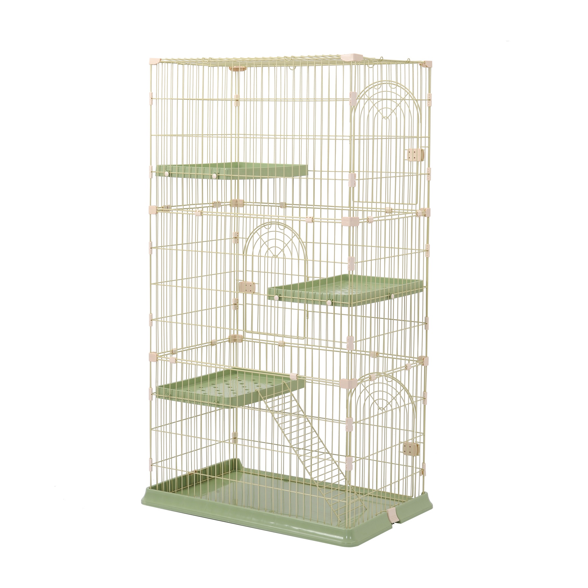 【国内発送,送.料無料】A159猫 掃除しやすいトレーケージ キャットケージ 2段 多頭飼い 引き出しトレー 自由組み合わせ 猫ドア キャットハウス ペット ゲージ 猫 ゲージ 大型 キャスター付き