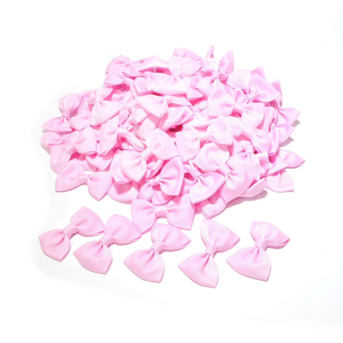 リボン パーツ 同色 12.ピンクＥ(×100個)セット ハンドメイド用 デコ パーツ グログラン ribbon-100p-1
