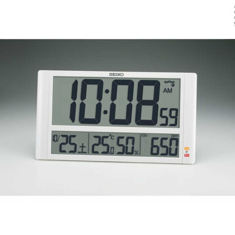 セイコー　掛け置き兼用時計 (CO2センサーつきデジタル時計) ［電波自動受信機能有］ 白パール　SQ449W 17,741円