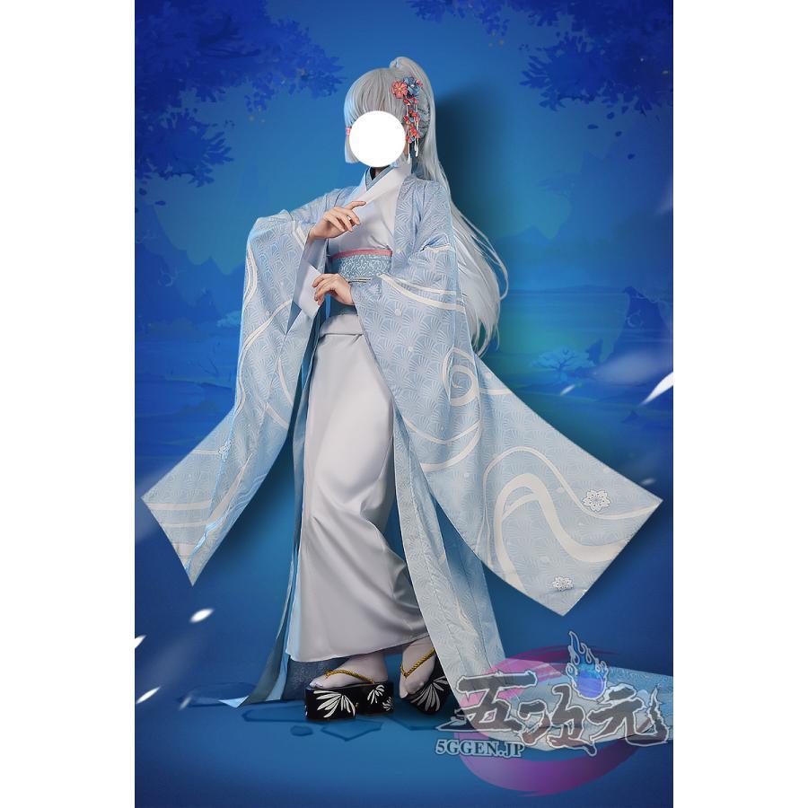 五次元　基萌　原神　コスプレ　神里綾華　五歌仙　墨染　衣装　ウイッグ