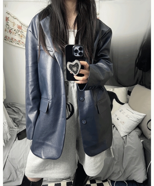 vegan leather over jacket