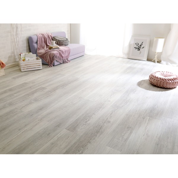 はめこみ式 フロアタイル 約幅122cm ホワイトオーク 72枚セット PVC貼 PU加工 Wood Flats ウッドフラッツ DIY 模様替え