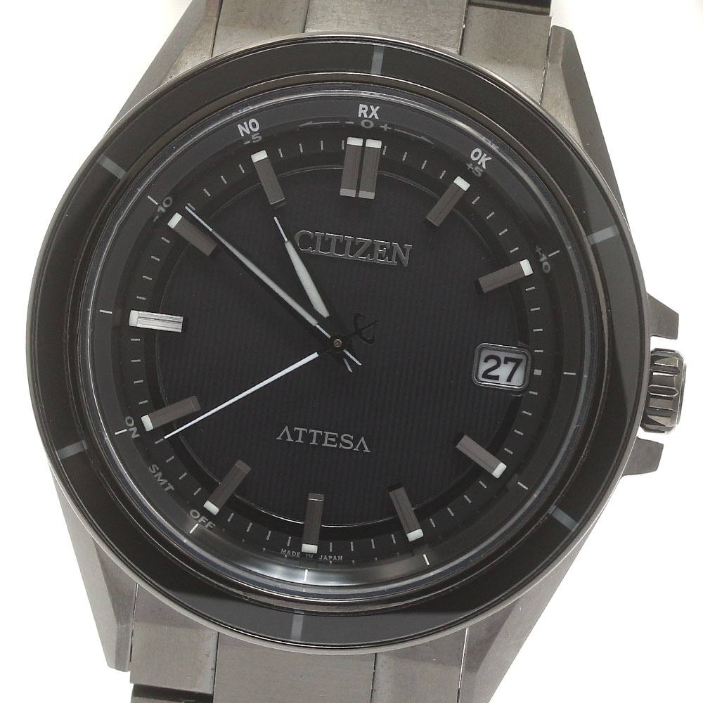 シチズン CITIZEN CB3035-72E アテッサ ACT Line デイト ソーラー電波 メンズ 極美品 箱・保証書付き_880355【中古】