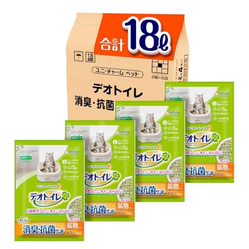 デオトイレ 消臭・抗菌サンド 18L（4.5L×4袋） [猫砂] システムトイレ 猫用 【Amazon.co.jp限定】
