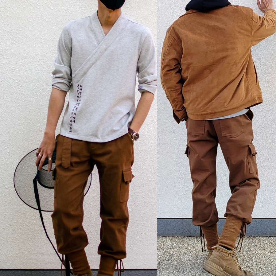 【生活韓服】起毛昌慶ズボン / 男女共用Unisex / 韓国伝統 ファッション パンツ / BROWN
