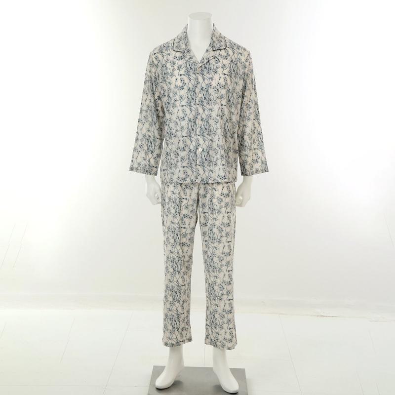 30D ポリ 花柄プリント 男性 パジャマ[WPA2503M]