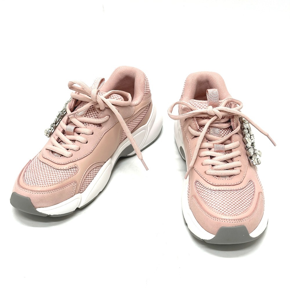 Sergio Rossi セルジオロッシ スニーカー B10800-MFL270 ビジュー ローカット キャンバス ピンク