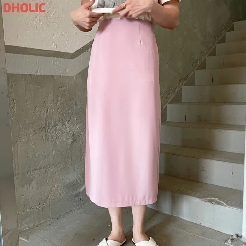 [メガ割りSALE]スリットロング無地スカート