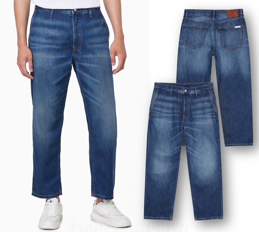 Relaxed Tapered Fit Dark Blue Jeans (4RC740G-X87)