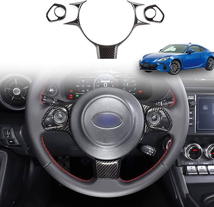 トヨタ 86 GT86 2022 スバル BRZ ステアリングホイールボタンカバー ハンドルパネル保護フレームトリム 車のハンドルの装飾のフレームのトリム( カーボンファイバー柄) 7,121円