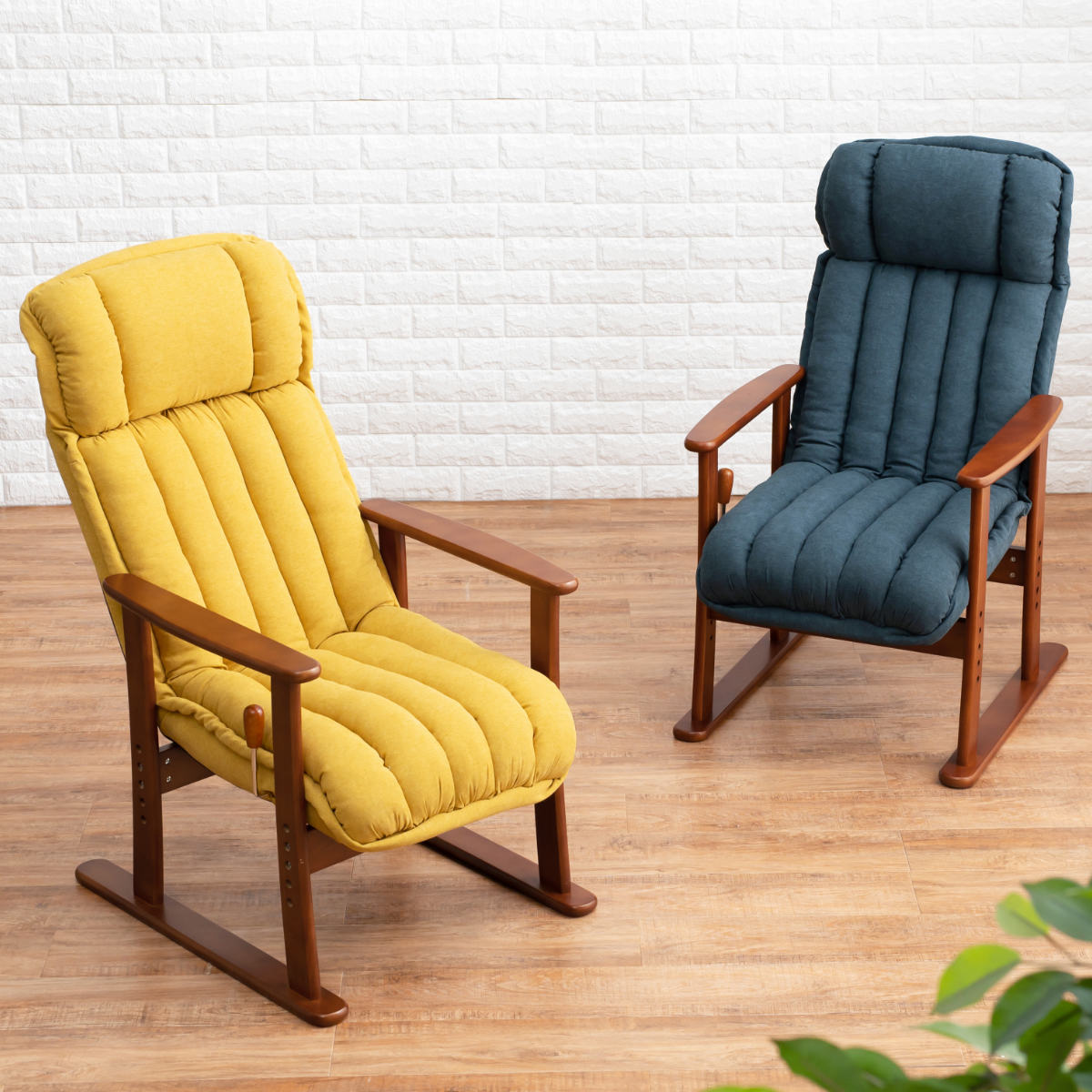 高座椅子 高齢者 リクライニング 肘掛 疲れにくい 座面高36ー45cm リクライニングチェア 一人用 リラックス チェア ソファ 椅子 1人掛け ハイバック 天然木フレーム ファブリック