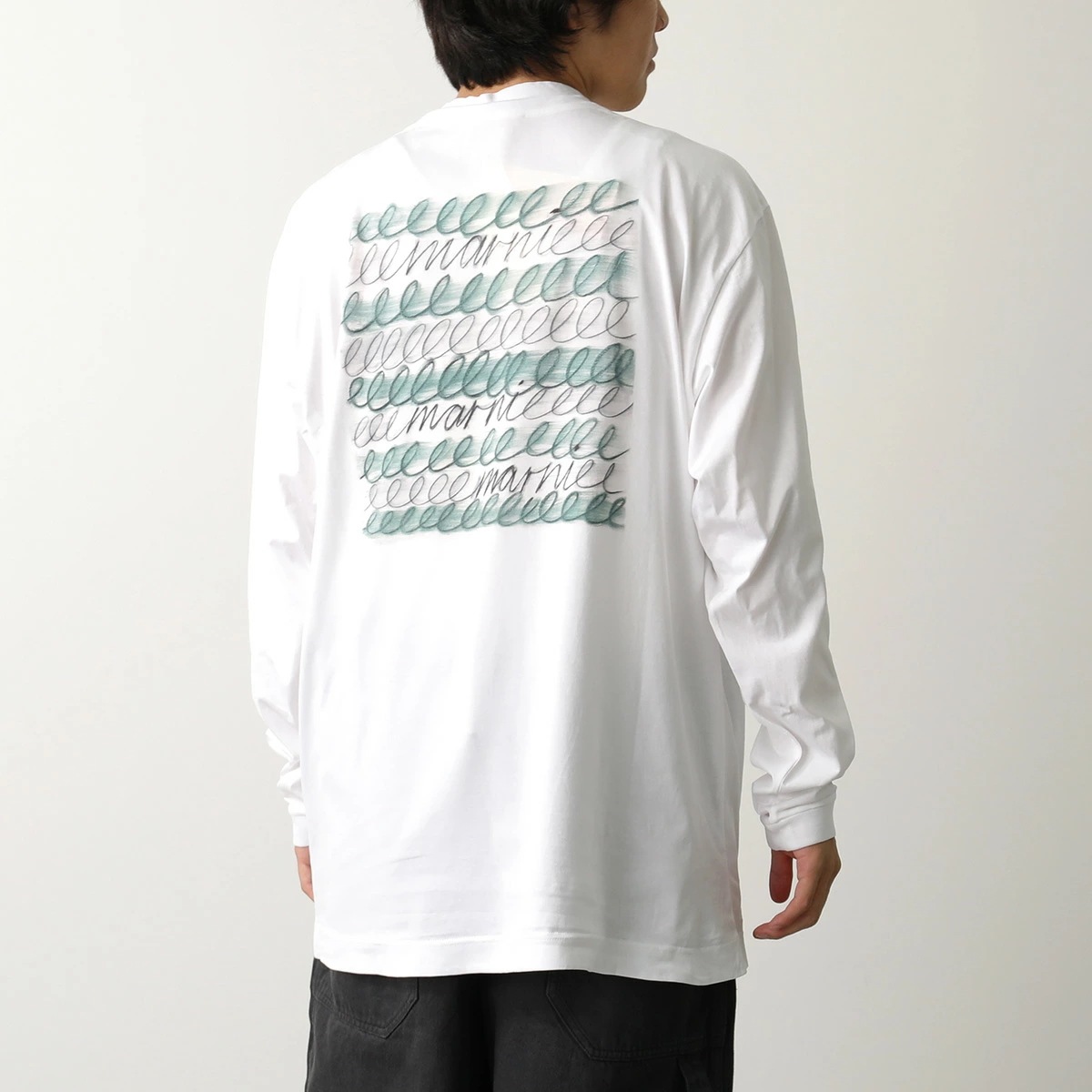 MARNI マルニ Tシャツ HUMU0242P1 USCY12 メンズ 長袖 カットソー ロンT ロゴT コットン モックネック オーバーサイズ MRW01/LILY-WHITE