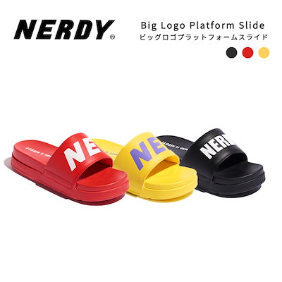 NERDY 23SS ビッグロゴ スリッパ 韓国人気 NERDY 23SS ビッグロゴ スリッパ 韓国人気 (NERDY/サンダル