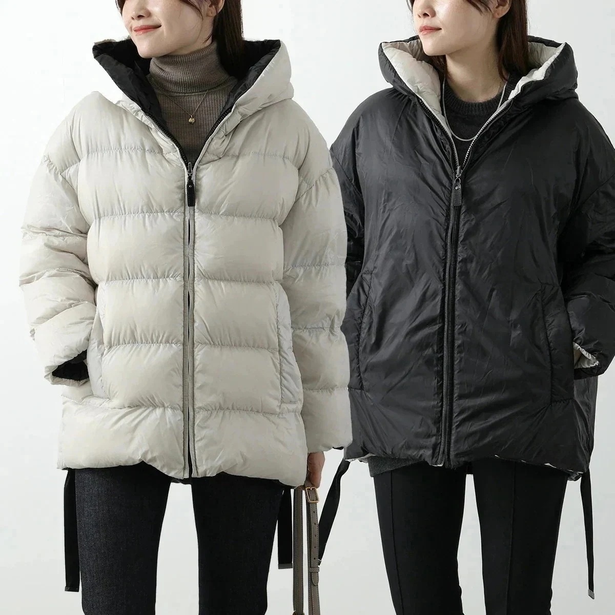 Max Mara The Cube マックスマーラ ザ・キューブ ダウンジャケット SEICAP セイキャップ レディース リバーシブル フーテッド 撥水 04