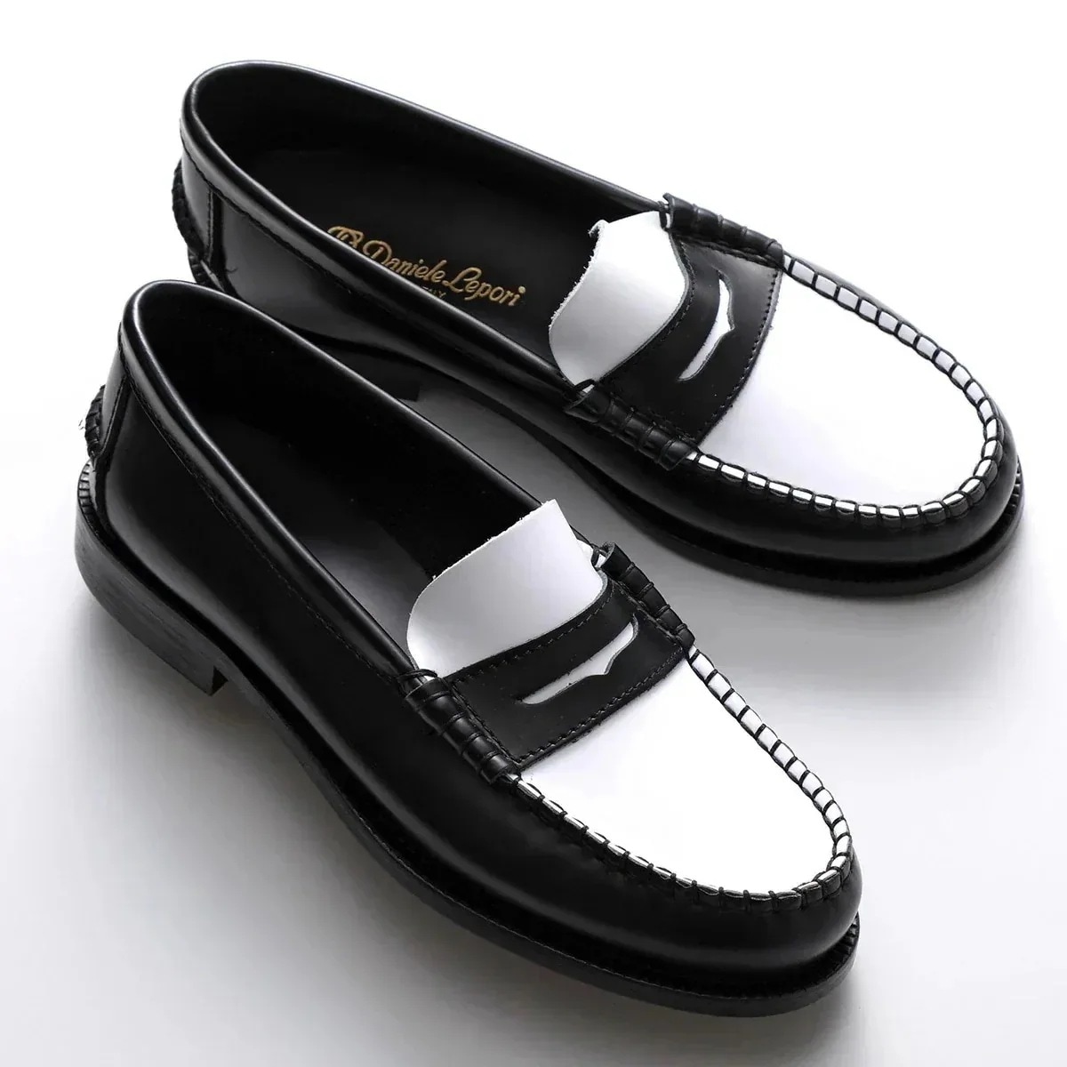 DANIELE LEPORI ダニエル レポリ コインローファー 214 584 CUOIO レディース レザー バイカラー ラウンドトゥ 革靴 シューズ 靴 【mega】