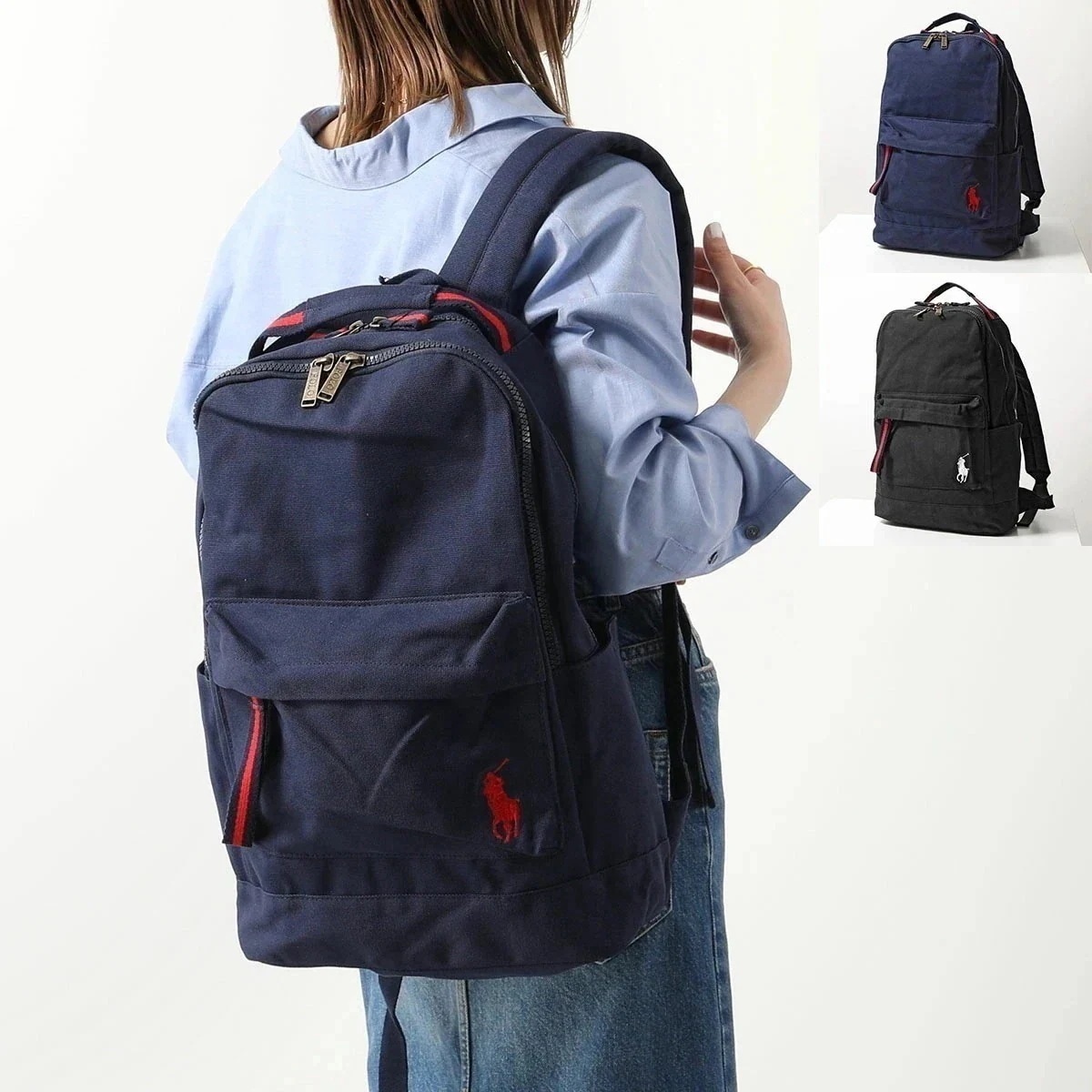 Polo Ralph Lauren ポロ ラルフローレン バックパック 9AR015 レディース ポニー刺繍 リュック コットンキャンバス 鞄 カラー2色