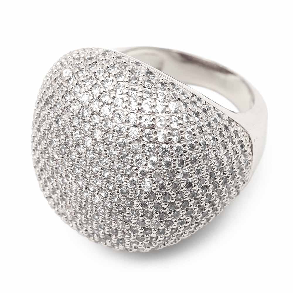 パヴェCZオーバルリング [r293-silver]