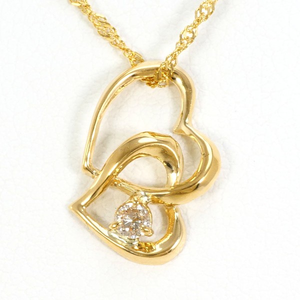 K18 18金 YG イエローゴールド ネックレス ダイヤ 約39cm ジュエリー 中古