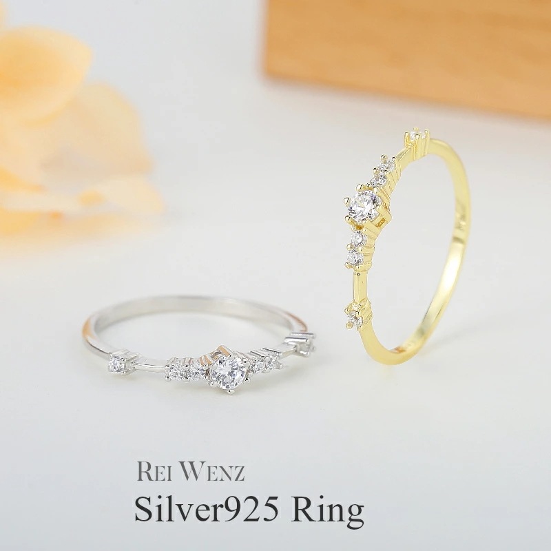 【高品質Silver925】リング 華奢 おしゃれ エタニティリング Silver925 金属アレルギー対応 フリー キュービックジルコニア ラインストーン ゴールド プラチナ シルバー シンプル