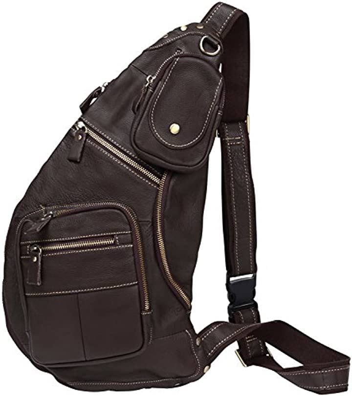 ボディバッグ 本革 メンズ レザー ショルダーバッグ 斜めがけ レディース 全6色(ブラウン)