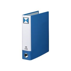 （まとめ） TANOSEE 片開きパイプ式ファイルKJ（指かけ穴付） A4タテ 500枚収容 背幅66mm 青 1セット（10冊） 5セット