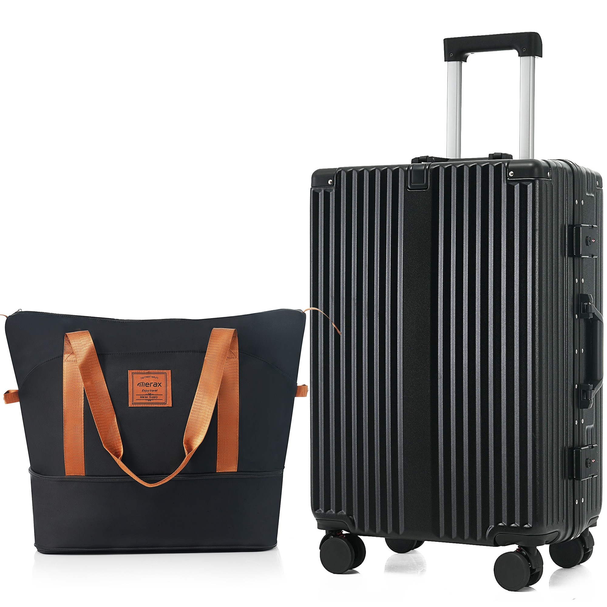 【国内出荷 - 3日配達】スーツケース Sサイズ フレームタイプ 機内持ち込み キャリーケース キャリーバッグ アルミ USBポート付き カップホルダー フック式底足 ストッパー付き おしゃれ TSA 13,496円