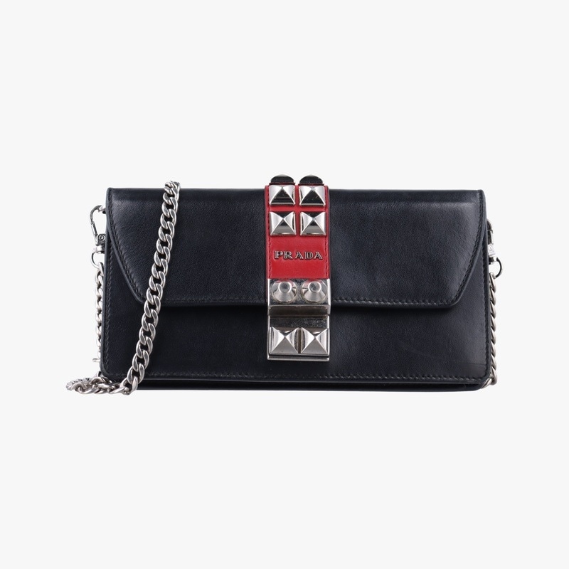 エレクトラ スタッズブラック×レッドレザーIDH06162D中古