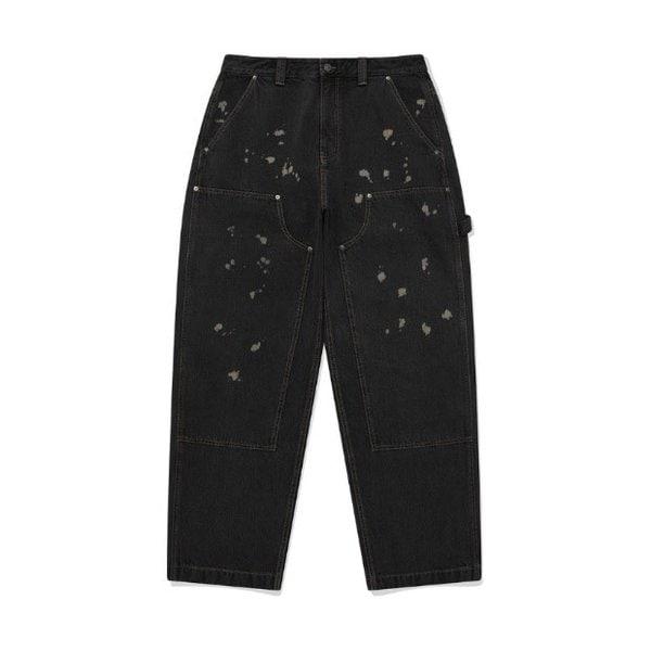 パンツ JQS CO2303PT32-BK デニム ワイド ダブルニー パンツ ブラック