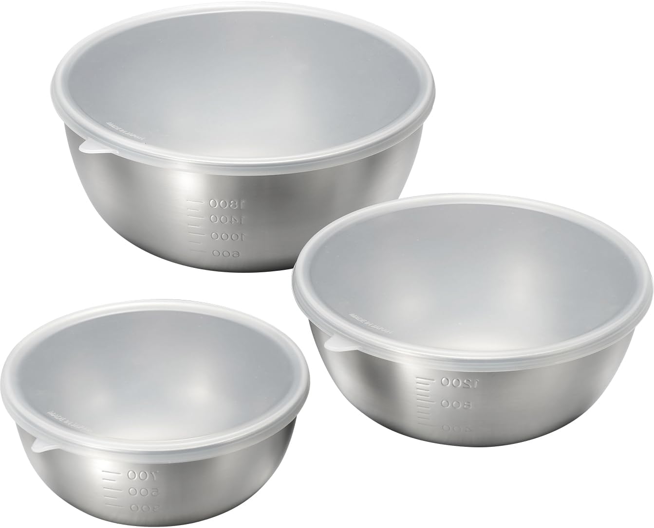 和平フレイズ 燕三条 日本製 ステンレスボール セット 蓋付 シンプルで機能的 サラダボウル 混ぜる 捏ねる 泡立て 燕三 EM-047