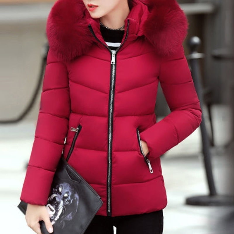 アウター ダウンコート コットンコート フード付き フェイクファー ショート丈 ヒップ丈 新作 厚い 人気 暖かい ポケット ジッパー 長袖 スリム 韓国 大人女子 レディース オシャレ