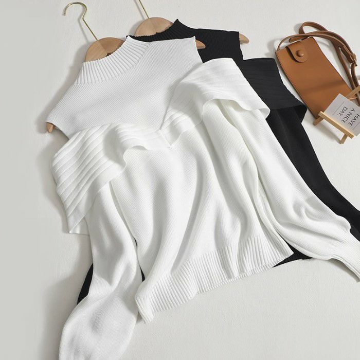 AW 新作 2color オープンショルダー ニット プルオーバー