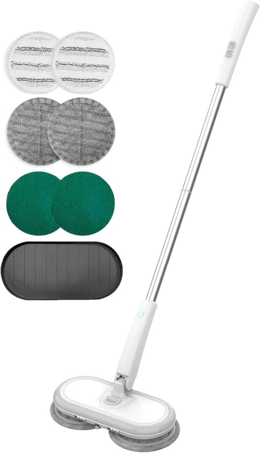 電動モップ コードレス回転モップクリーナー 軽量化 回転モップ 1台4役 水噴射 モップクリーナー 200回/分 替えモップ6枚付き 拭き掃除 充電式 水拭き フローリング 掃除 コードレスクリーナー