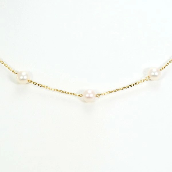 K18 18金 YG イエローゴールド ネックレス アコヤ真珠 カード鑑別書 ジュエリー 中古 83,215円