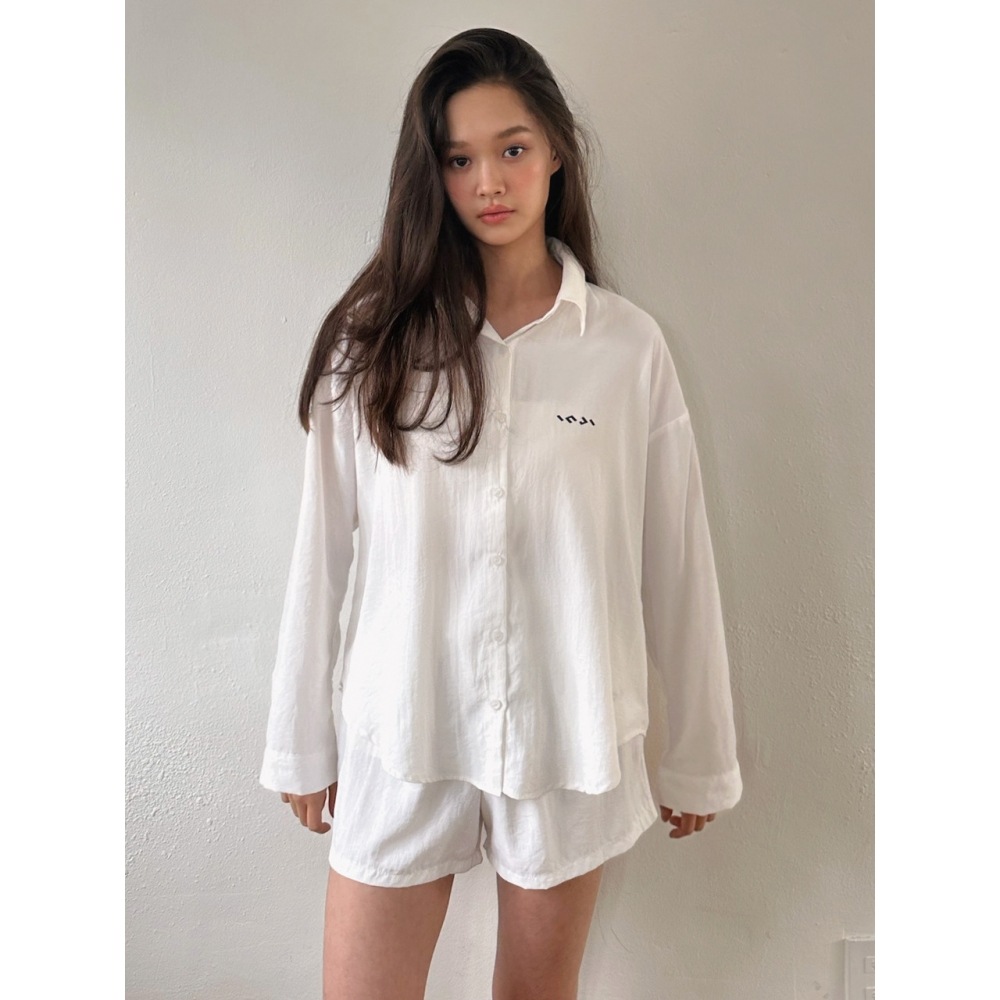 INJIACTIVE コグニティブシャツ&パンツラウンジセットホワイト