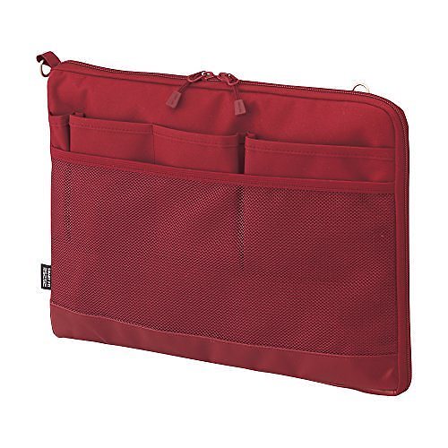 （まとめ買い）バッグインバッグ A4 レッド A-7681-3 00204269 [x3]