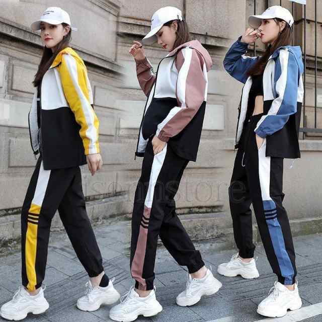 春秋スポーツウェア レディース セットアップ おしゃれ 長袖 ジャケット パンツ ジャージ上下セット トレーニングウェア 運動 カジュアル 5,309円