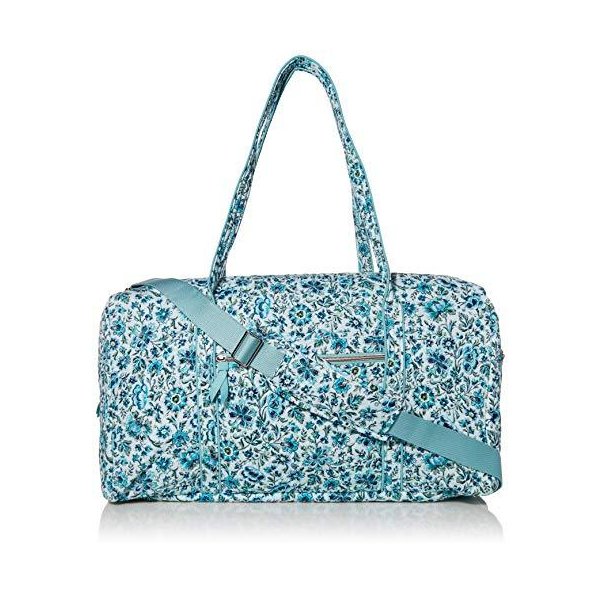 Vera Bradley Women s Signature Cotton Lay Flat Travel Duffel Travel Bag， Cloud Vine， One Size 並行輸入品