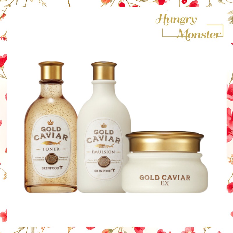 ゴールド キャビア エックス3種(トナー145ml+エマルジョン145ml+クリーム50ml)韓国コスメ 公式 正規品 海外コスメ 韓国メイク おすすめ特典付き お買い得 企画セ
