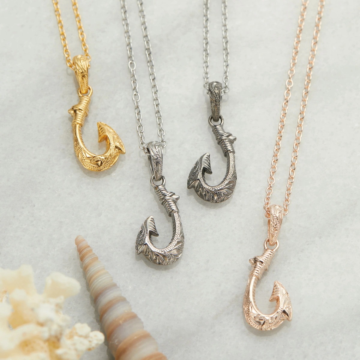 ネックレス レディース メンズ サージカルステンレス316L製 ハワイアンジュエリー 釣り針