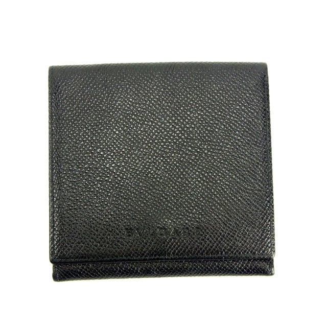 二つ折り財布 ロゴ ブラック 中古