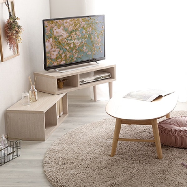 【即日発送】 大人かわいい 北欧 コンパクト 伸縮テレビ台 ローボード テレビ台 ナチュラル 伸縮 スリム設計 一人暮らし 新生活