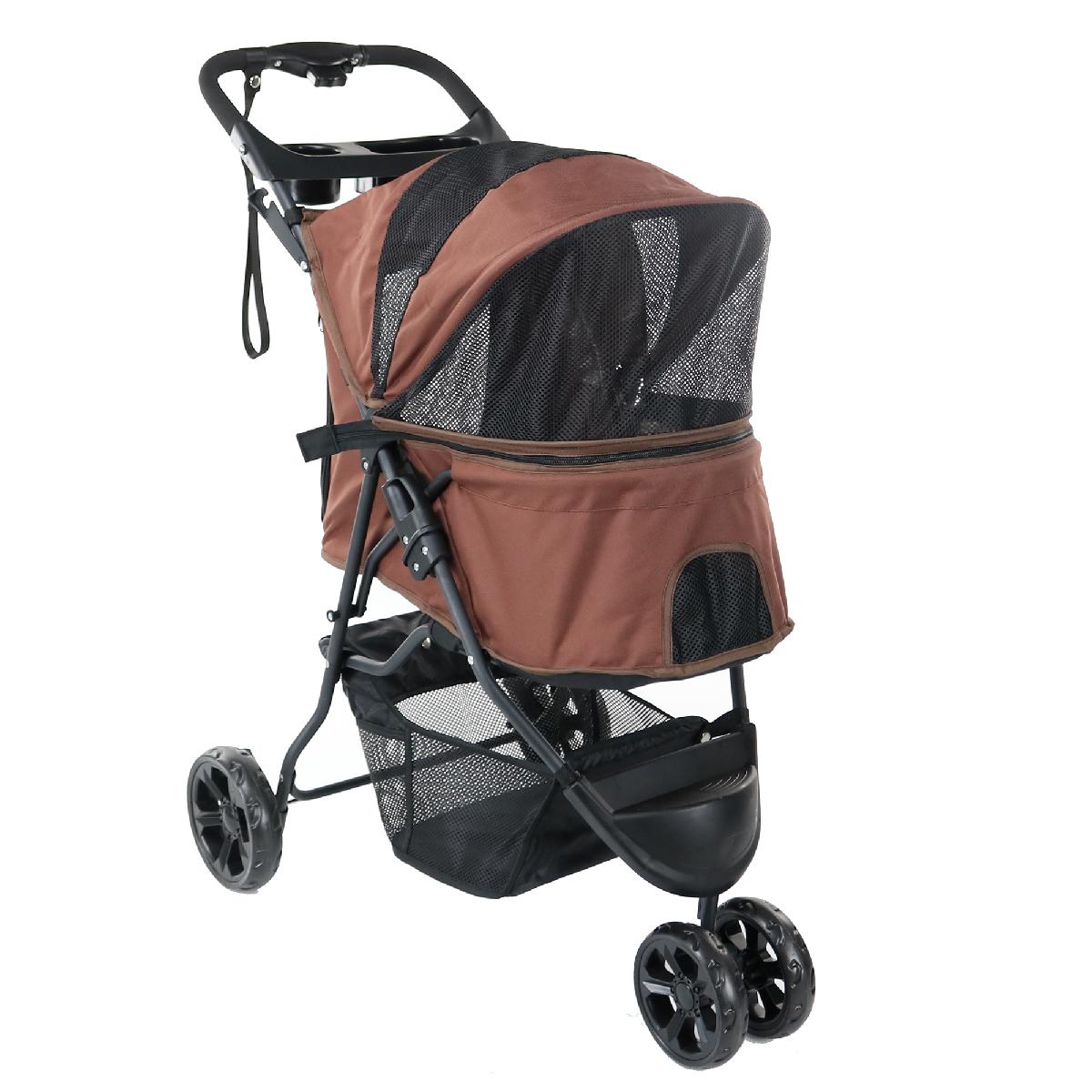 ペットカート 中型犬 小型犬 折りたたみ 3輪 ストッパー付き 折畳 組立簡単 工具不要 介護用