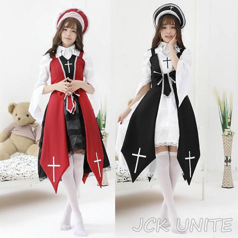 jckunite修道女 十字架 聖女 牧師 jckunite衣装 シスター コスチューム 仮装 ロリータドレス プリンセス クリスマス 道服 舞台衣装
