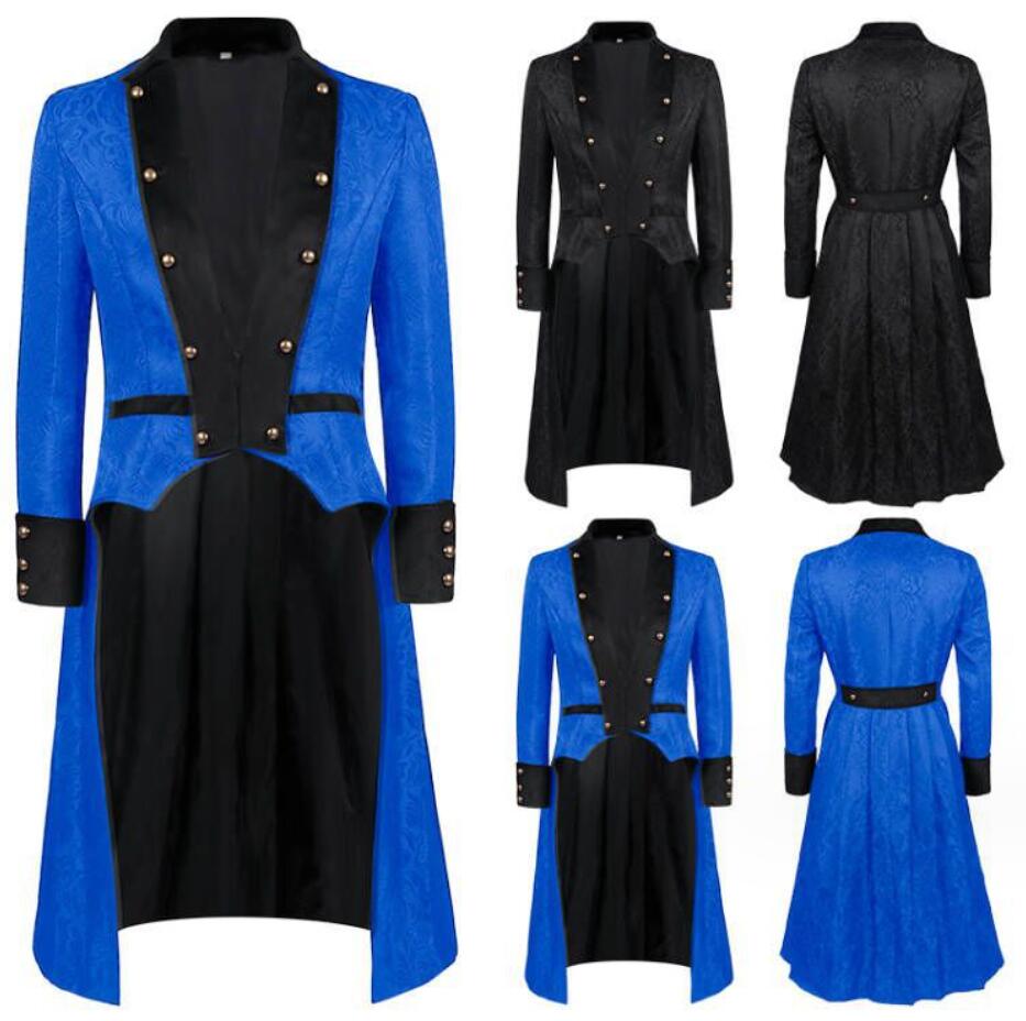 メンズロングジャケット ステージ衣装 大人用コスチュームコート 舞台衣装 中世紀欧風 ヨーロッパ風 王子様 貴族コスプレ 吸血鬼cosplay ハロウィンコスチューム ハロウィンパーティー Hallo