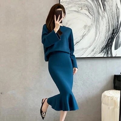 卒業式 服 母 セットアップ レディース ニット スカート 春 トップス 秋 冬 フォーマル マーメ今日は30パーセント