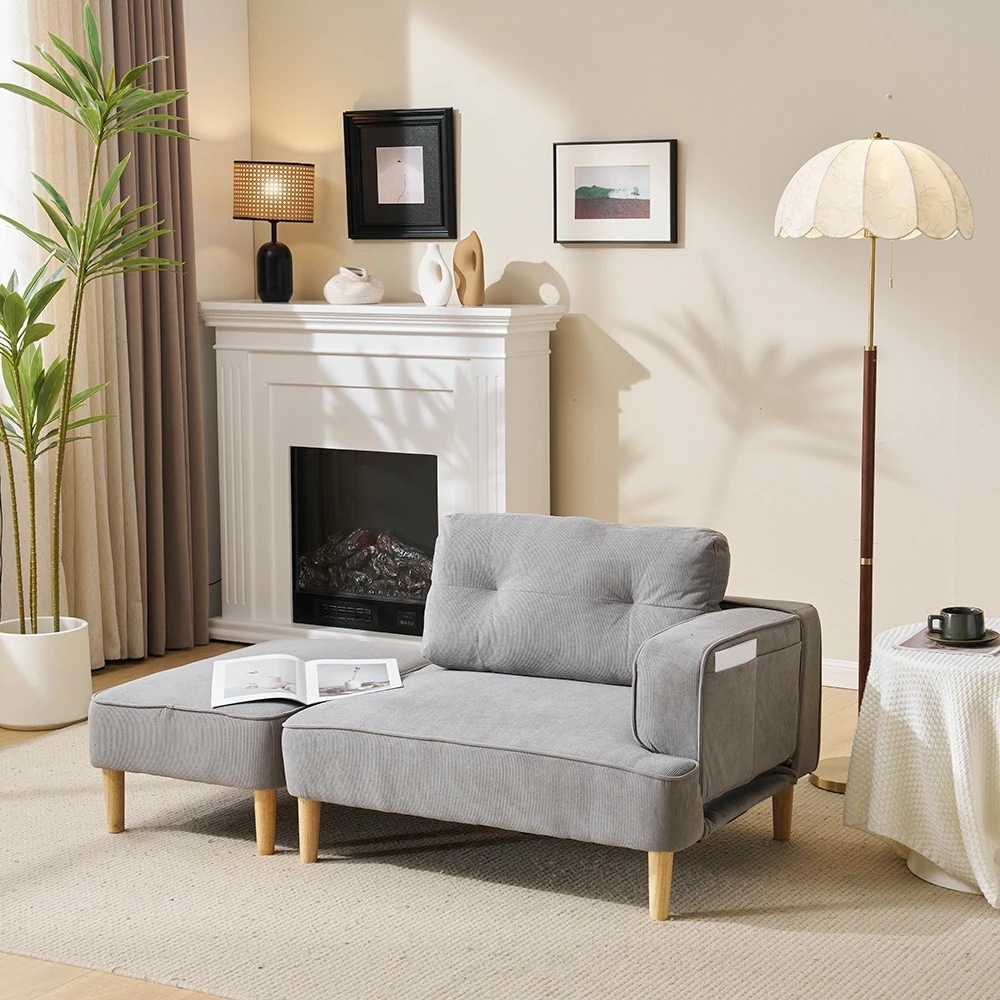 2-3人掛けソファー Ｌ字ソファー　組み合わせ ソファ ソファベッド ファブリック　カウチ 自由レイアウト ダイニングソファー オットマン コーナーソファー おしゃれ カウチソファ 5WAY