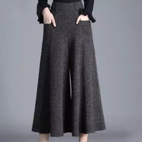 レディース パンツ ボトムス ウール バギーパンツ ワイドパンツ クロップド丈 ワイド ポケット ハイウエスト 大人可愛い きれいめ シンプル カジュアル 上品 おしゃれ かっこいい レトロ ラフ