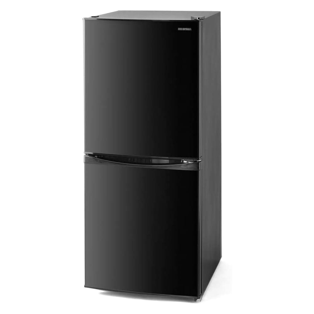 アイリスオーヤマ 冷蔵庫 142L (幅約50cm) 冷凍室52L 右開き 静音 ブラック IRSD-14A-B