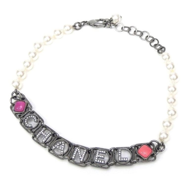 シャネル CHANEL チョーカー ロゴ×フェイクパール 20S 【中古】(67268)